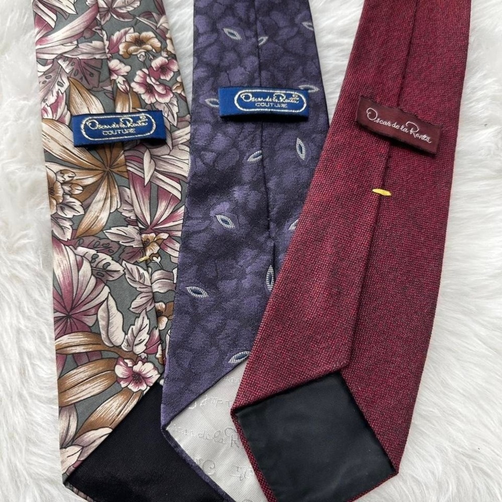 BEAUTIFUL Oscar De La Renta Luxury Tie Bundle - Set of 3 Ties - Luxury Ties